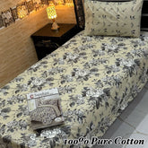 Single Bed Sheet Pair (Set) Pure Cotton-Design-4522